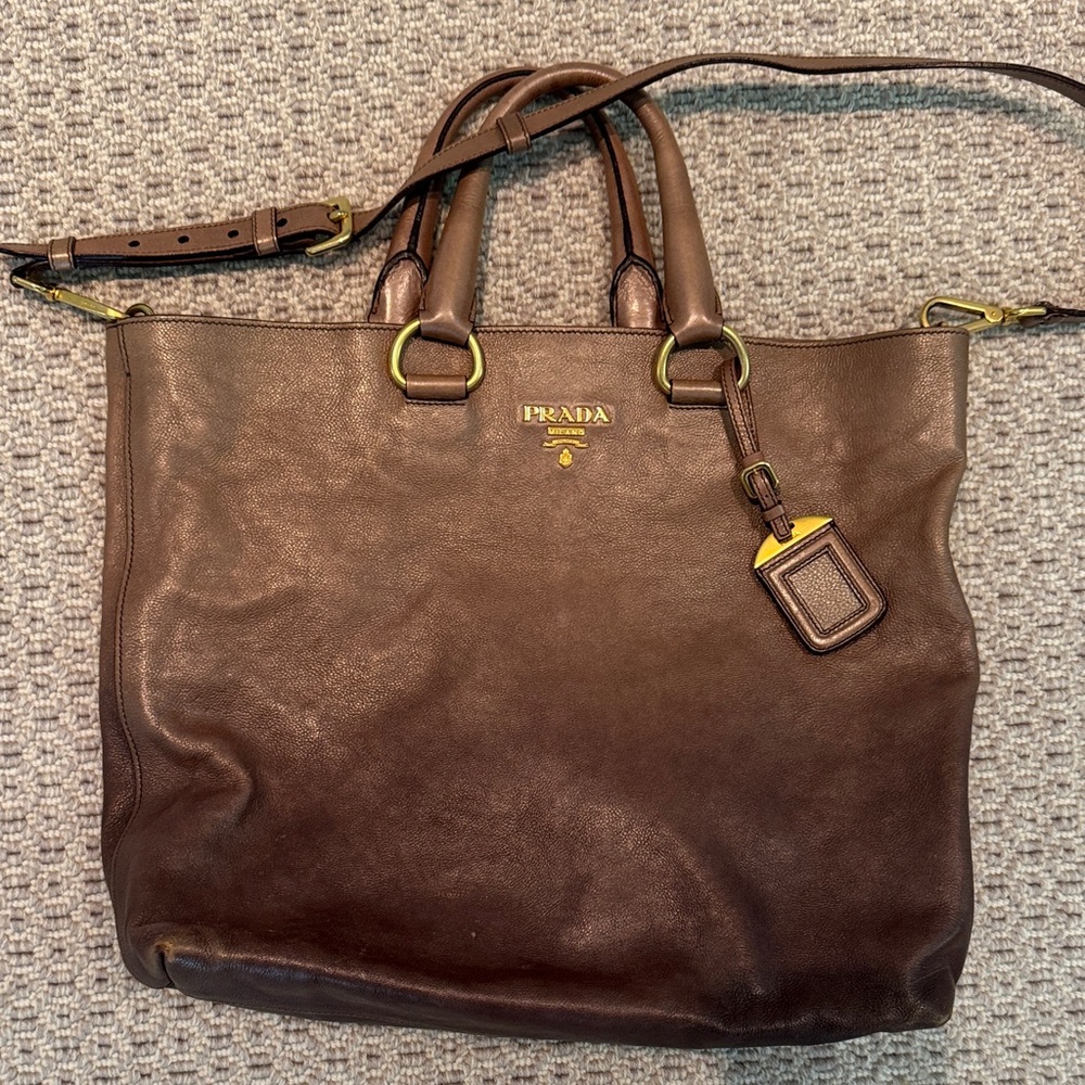 Prada Glacé Mordore brown leather Handbag